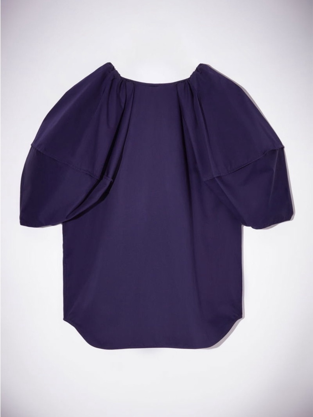 COS Dark Purple Puff-Sleeve Blouse
